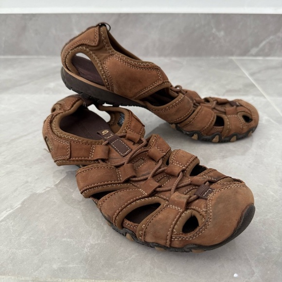 Women’s Skechers Bikers Excursion 45865 Leather Hiking Fisherman Shoes Size 9 - Picture 1 of 16